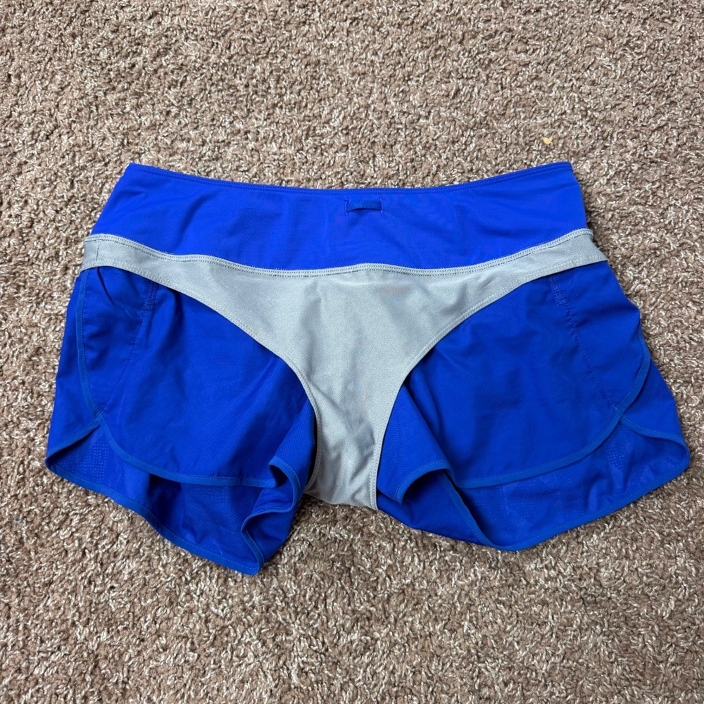 Patagonia Strider Pro Running Shorts Womens Medium Blue Geometric Trail Athletic - Picture 6 of 8
